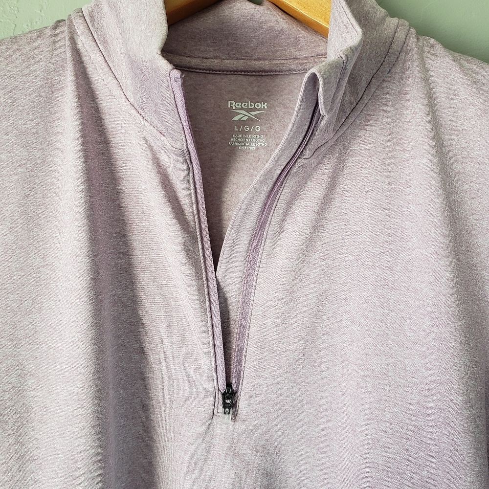 Reebok womens slim with thumb holes long sleeve shirt / top size L purple - Picture 10 of 10